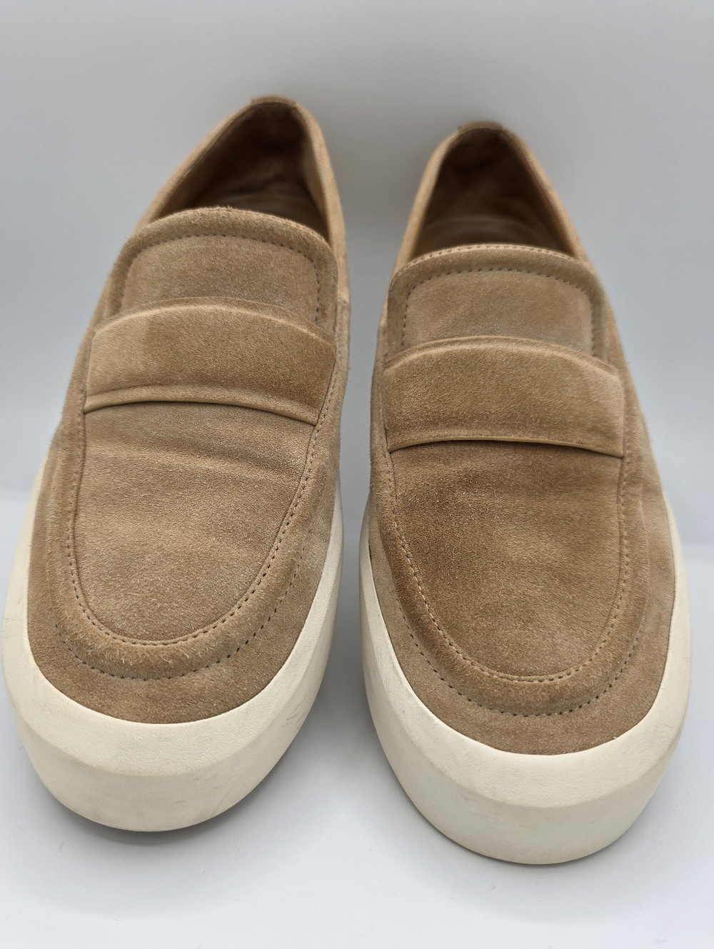 Vince Suede Loafers Womens 8.5 Tan Slip On Flats Leather Comfort Casual Shoes - Picture 11 of 12
